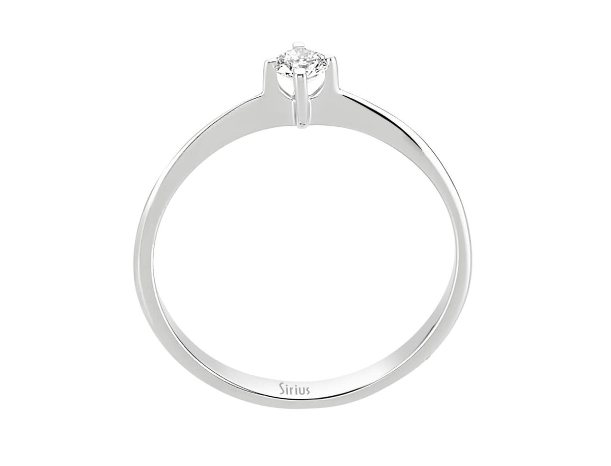 Delicate White Gold ring with a 0.12-carat lab-grown diamond – 14K White Gold – high-quality Jewelry from Rosy Lab Diamonds