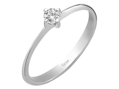 Feiner Weißgold-Ring mit 0,12 Karat Labor-Diamant