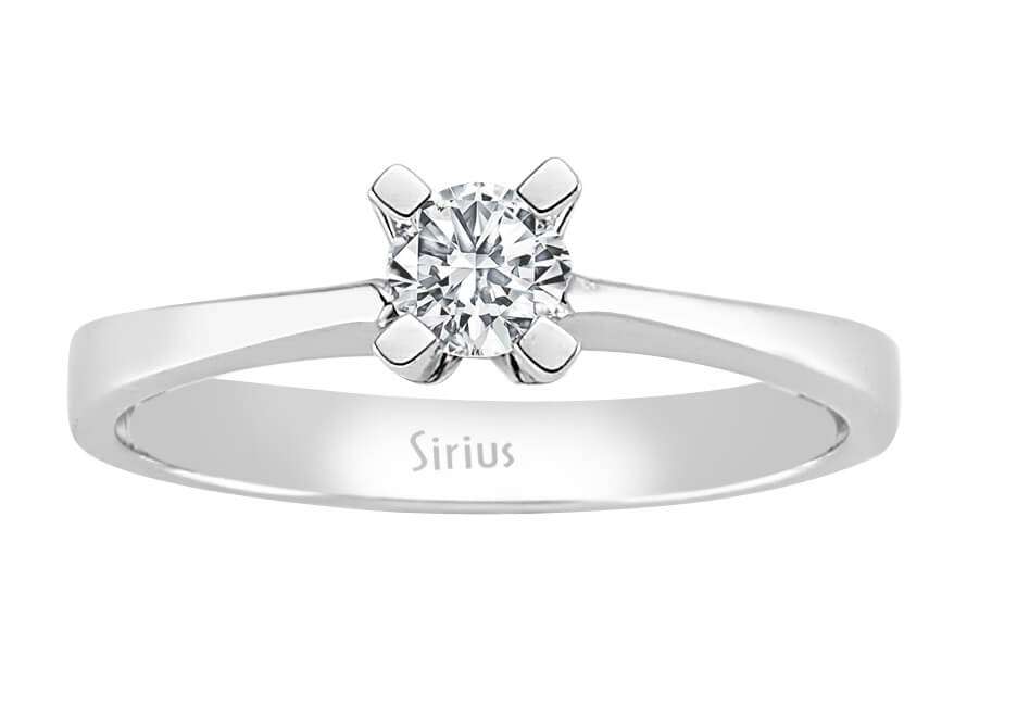 Moderner Weißgold-Ring mit 0,23 Karat Labor-Diamant