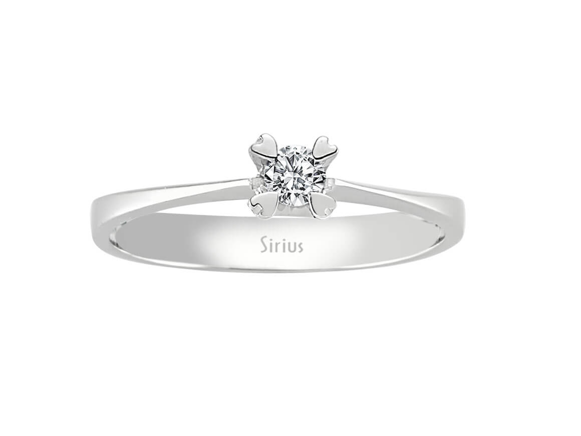 Zarter Weißgold-Ring mit 0,11 Karat laborgezüchtetem Diamanten - 14K Weißgold - hochwertiger Schmuck von Rosy Lab Diamonds