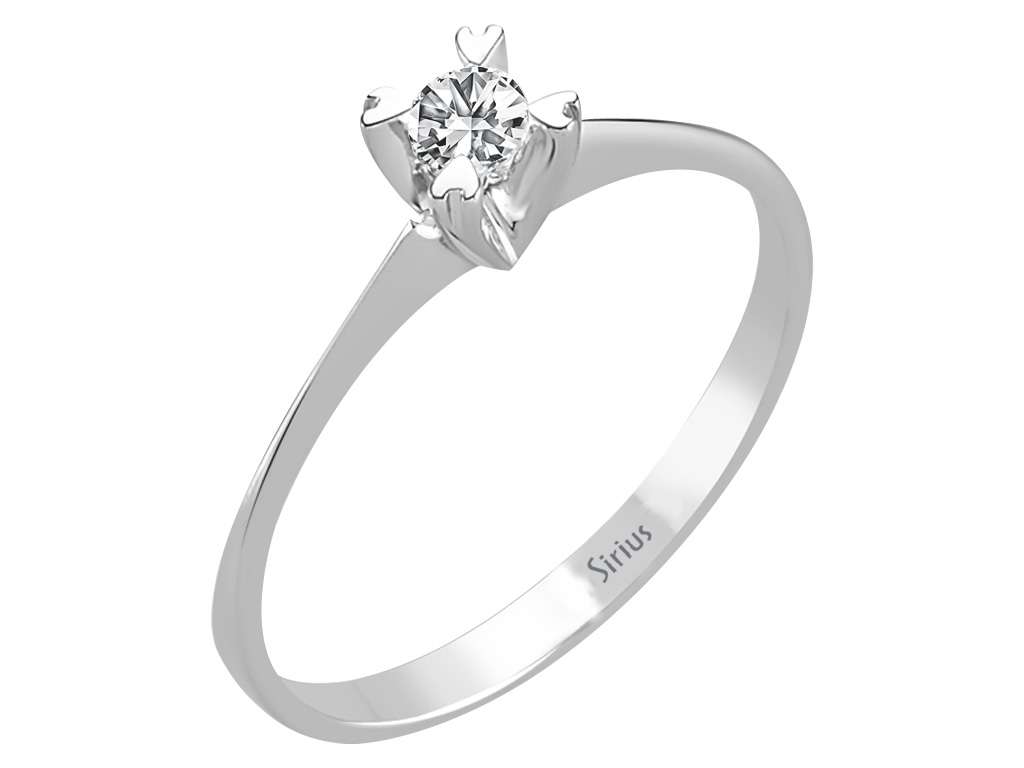 Zarter Weißgold-Ring mit 0,11 Karat laborgezüchtetem Diamanten - 14K Weißgold - hochwertiger Schmuck von Rosy Lab Diamonds