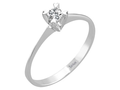 Zarter Weißgold-Ring mit 0,11 Karat Labor-Diamant