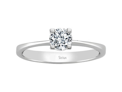 Klassischer Weißgold-Ring mit 0,42 Karat Labor-Diamant