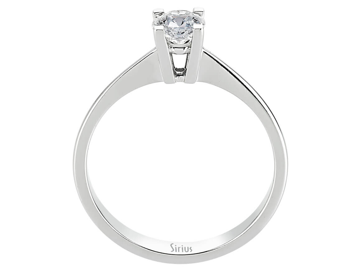 Klassischer Weißgold-Ring mit 0,42 Karat Labor-Diamant