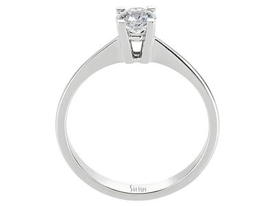 Klassischer Weißgold-Ring mit 0,42 Karat Labor-Diamant