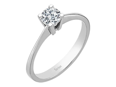 Klassischer Weißgold-Ring mit 0,42 Karat Labor-Diamant