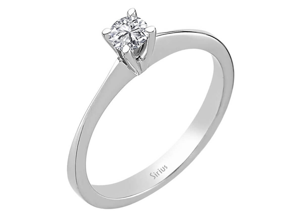 Zeitloser Weißgold-Ring mit 0,20 Karat laborgezüchtetem Diamanten - 14K Weißgold - hochwertiger Schmuck von Rosy Lab Diamonds