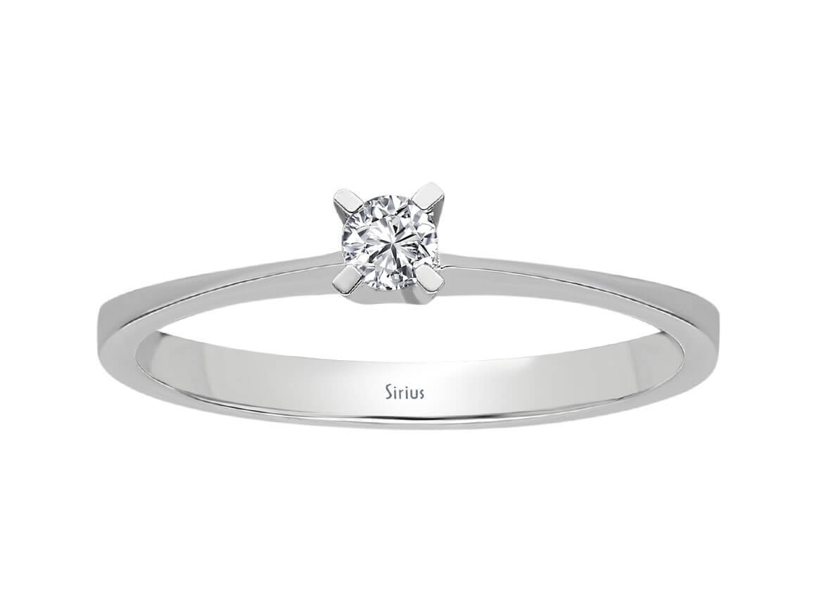 Schlichter Weißgold-Ring mit 0,10 Karat Labor-Diamant