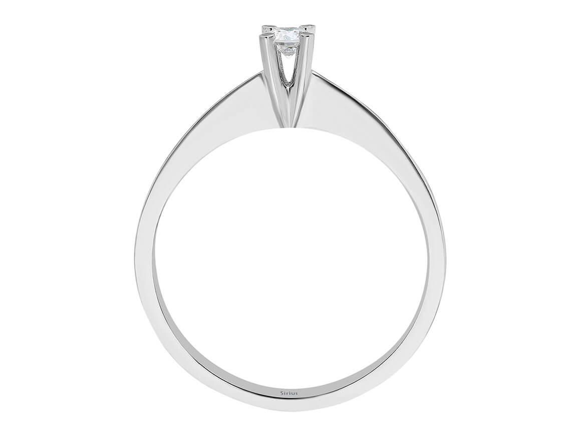Schlichter Weißgold-Ring mit 0,10 Karat Labor-Diamant