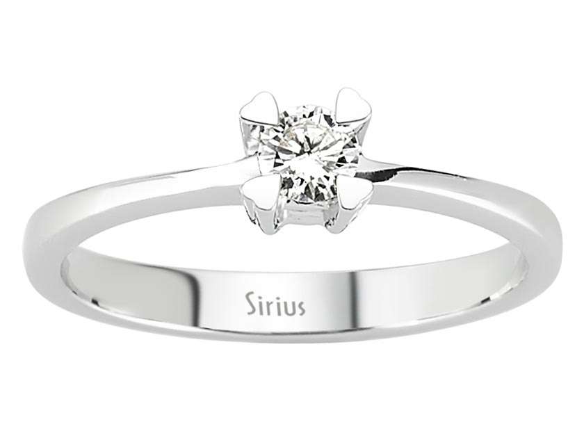 Feiner Solitär-Ring mit Runddiamant aus 14 Karat Weißgold