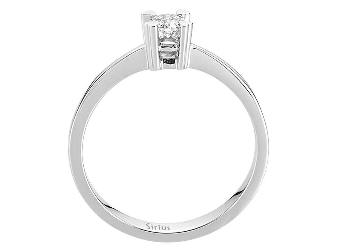 Feiner Solitär-Ring mit Runddiamant aus 14 Karat Weißgold