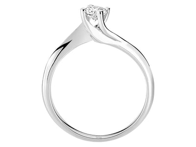 Eleganter Solitär-Ring mit Runddiamant aus 14 Karat Weißgold