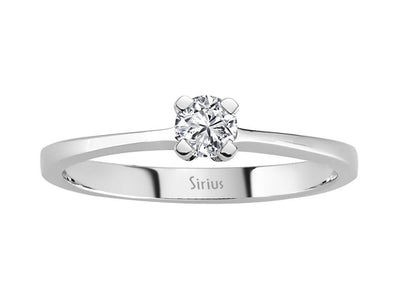 Eleganter Solitär-Ring mit Runddiamant aus 14 Karat Weißgold