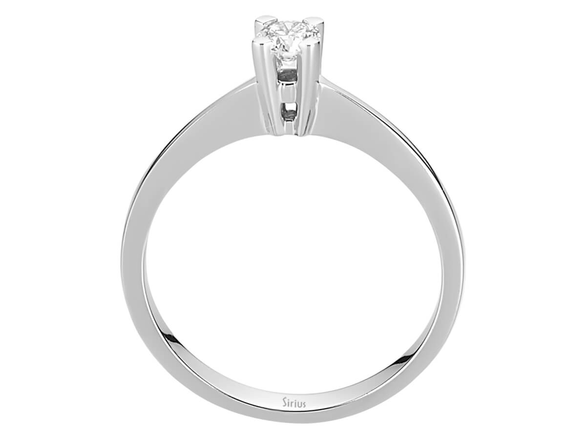 14 Karat Beyaz Altından yuvarlak pırlantalı zarif tektaş yüzük – Laboratuvar Pırlantası – Rosy Lab Diamonds’tan yüksek kaliteli Mücevher