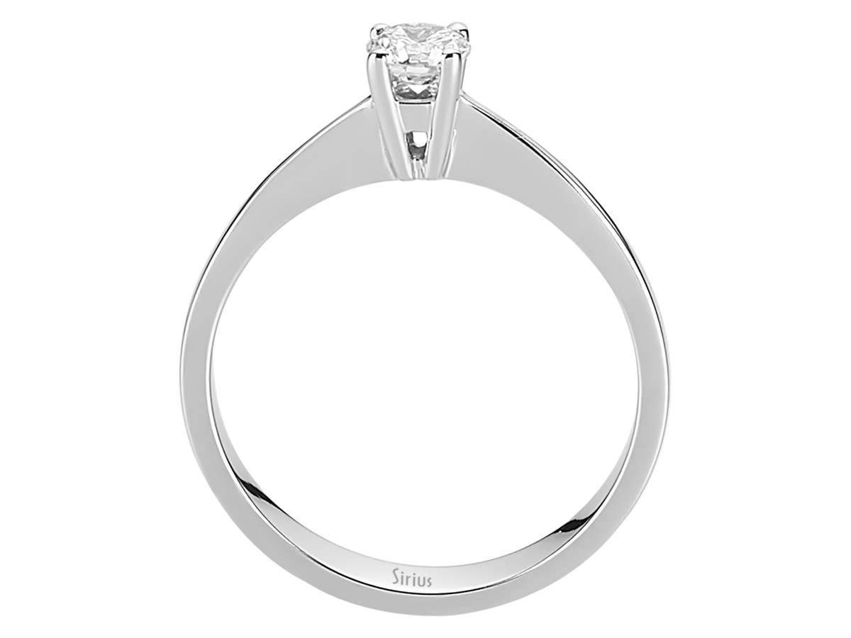 Bague solitaire épurée avec diamant rond en Or Blanc 14 carats – Diamant de Laboratoire – Bijoux haut de gamme de Rosy Lab Diamonds