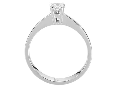 Schlichter Solitär-Ring mit Runddiamant aus 14 Karat Weißgold