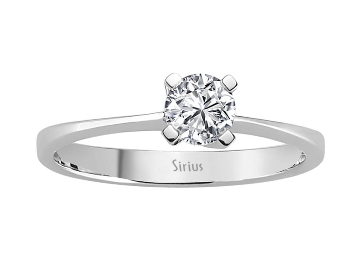 Schlichter Solitär-Diamantring aus 14 Karat Weißgold mit 0,41 Karat Diamant