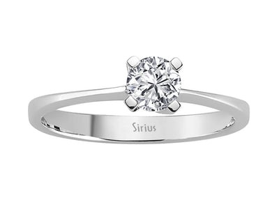 Schlichter Solitär-Diamantring aus 14 Karat Weißgold mit 0,41 Karat Diamant