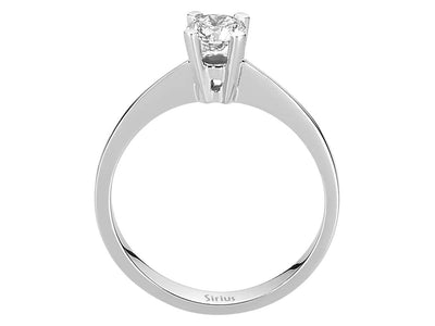 Schlichter Solitär-Diamantring aus 14 Karat Weißgold mit 0,41 Karat Diamant