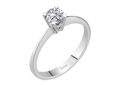 Schlichter Solitär-Diamantring aus 14 Karat Weißgold mit 0,41 Karat Diamant