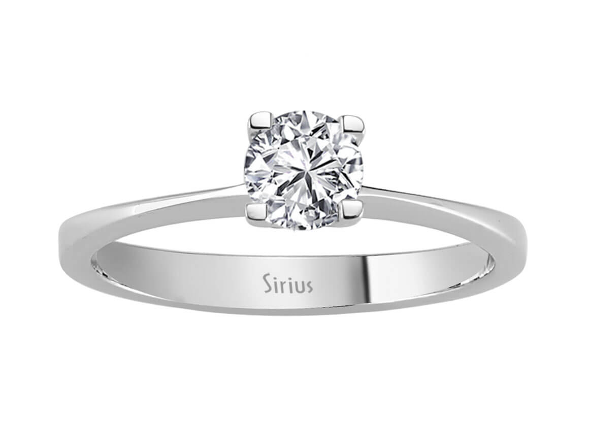 Bague solitaire en diamant de 0,47 carat en Or Blanc 14 carats – Bijoux haut de gamme de Rosy Lab Diamonds