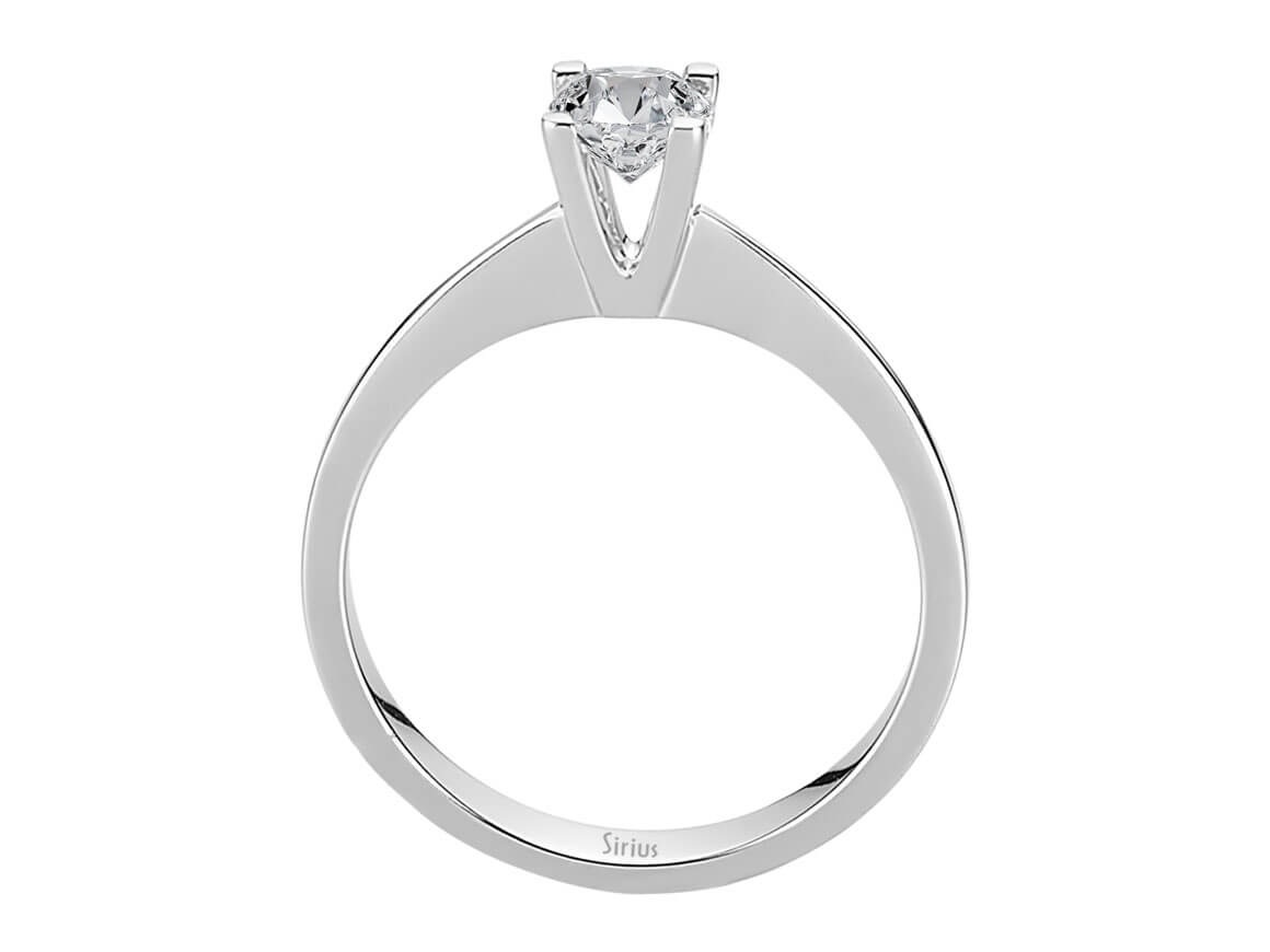 Klassischer Solitär-Diamantring aus 14 Karat Weißgold mit 0,47 Karat Diamant