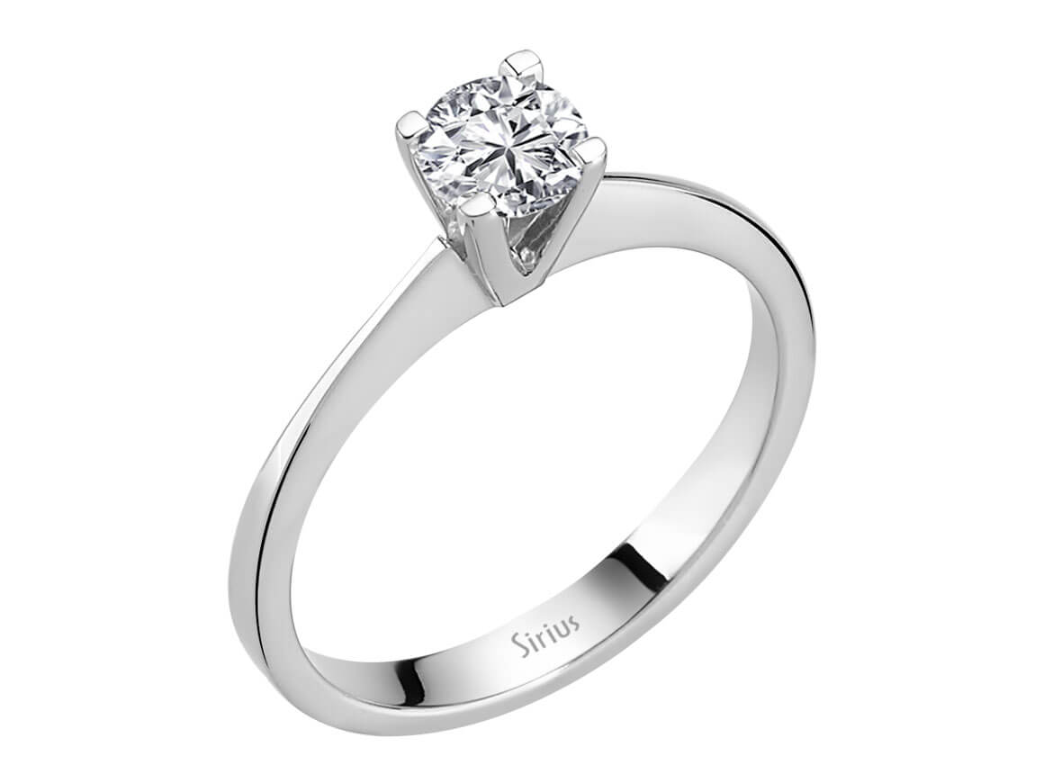 Klassischer Solitär-Diamantring aus 14 Karat Weißgold mit 0,47 Karat Diamant