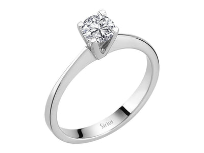 Klassischer Solitär-Diamantring aus 14 Karat Weißgold mit 0,47 Karat Diamant