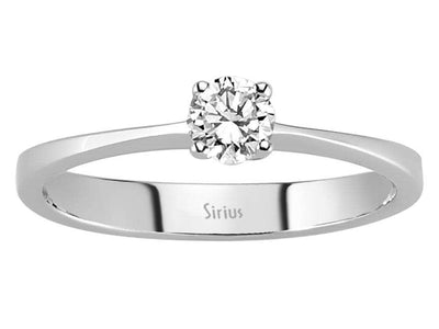 Eleganter Solitär-Diamantring aus 14 Karat Weißgold mit 0,27 Karat Diamant