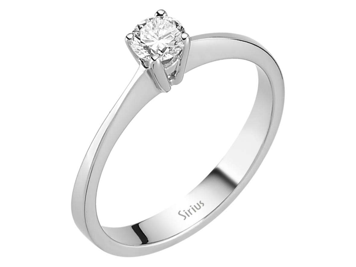 14 Ayar Beyaz Altından 0,27 Karat Pırlantalı Tektaş Yüzük - Rosy Lab Diamonds’tan yüksek kaliteli Mücevher