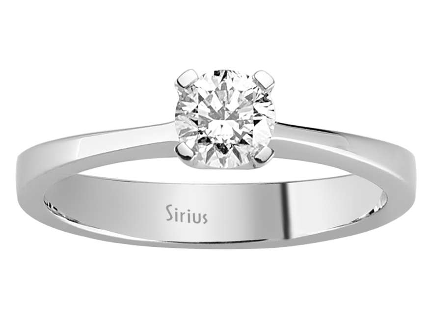 Bague solitaire classique avec diamant rond en Or Blanc 14 carats – Diamant de Laboratoire – Bijoux haut de gamme de Rosy Lab Diamonds