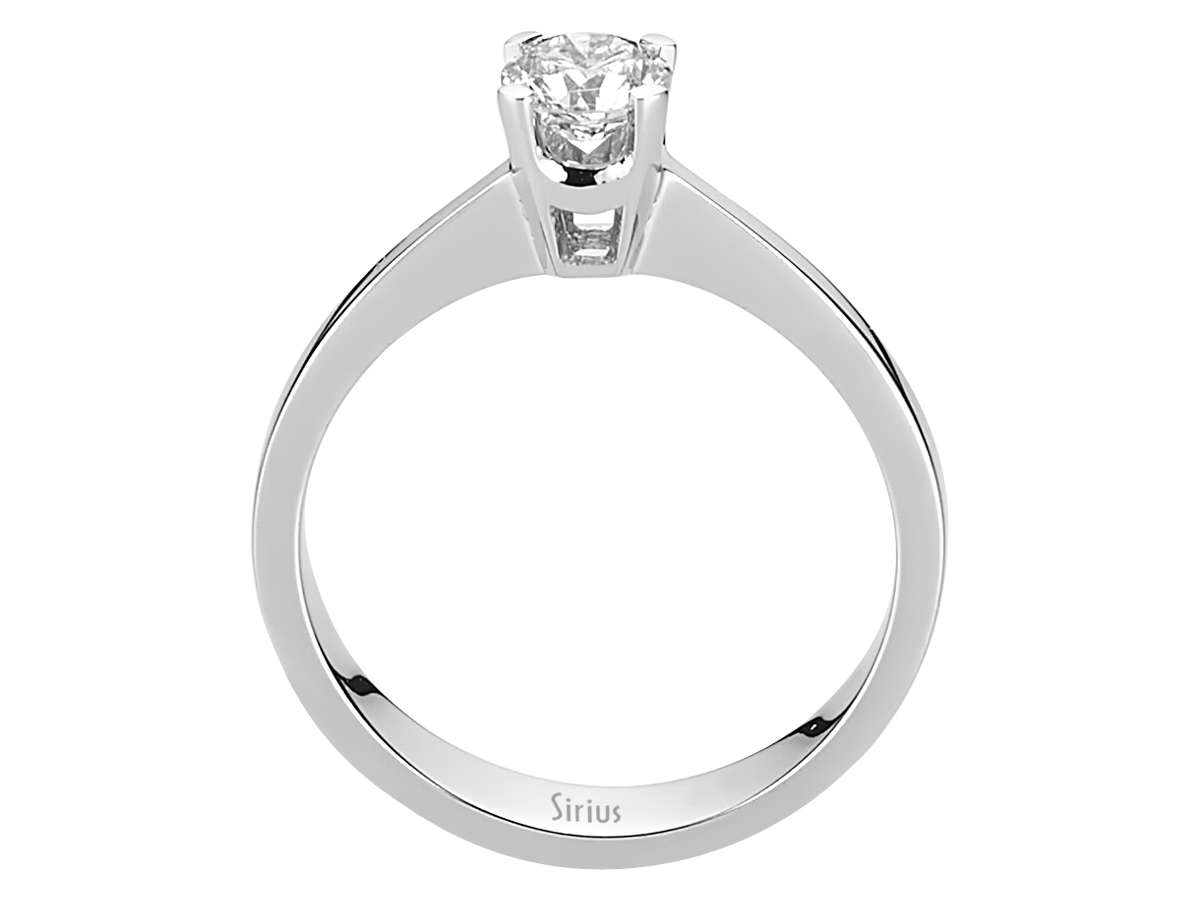 Bague solitaire classique avec diamant rond en Or Blanc 14 carats – Diamant de Laboratoire – Bijoux haut de gamme de Rosy Lab Diamonds