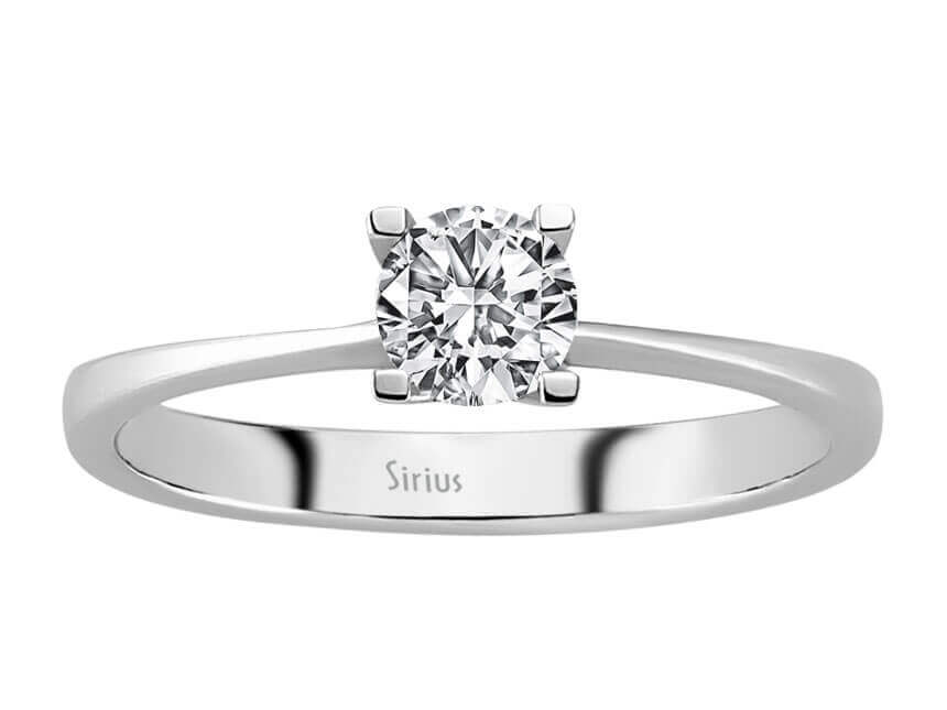 Eleganter Solitär-Ring mit Runddiamant aus 14 Karat Weißgold