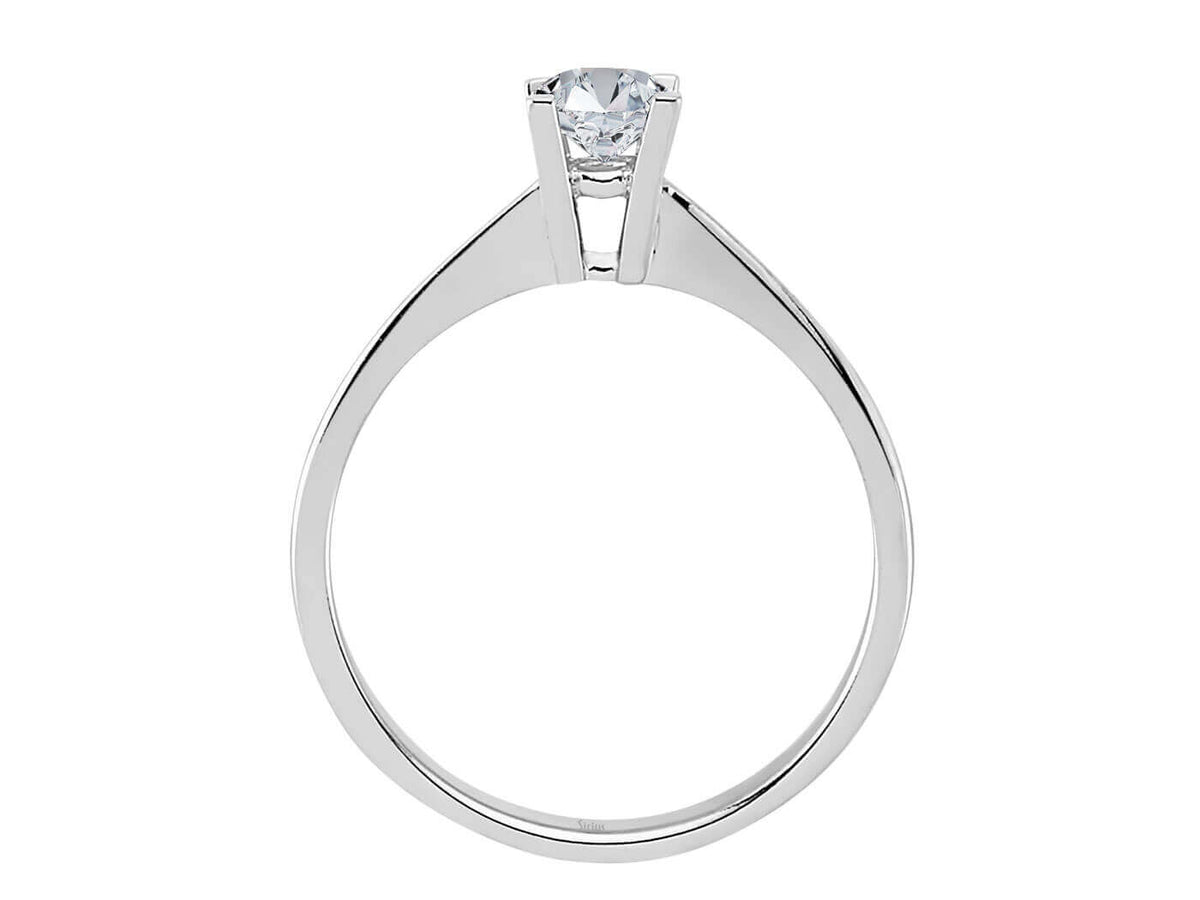 Élégante bague solitaire avec diamant rond en Or Blanc 14 carats - Diamant de Laboratoire - Bijoux haut de gamme de Rosy Lab Diamonds