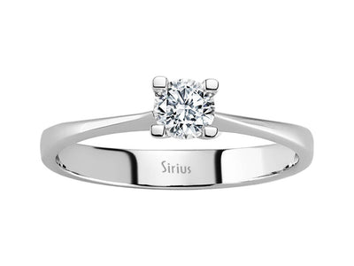 Dezenter Solitär-Ring mit Runddiamant aus 14 Karat Weißgold