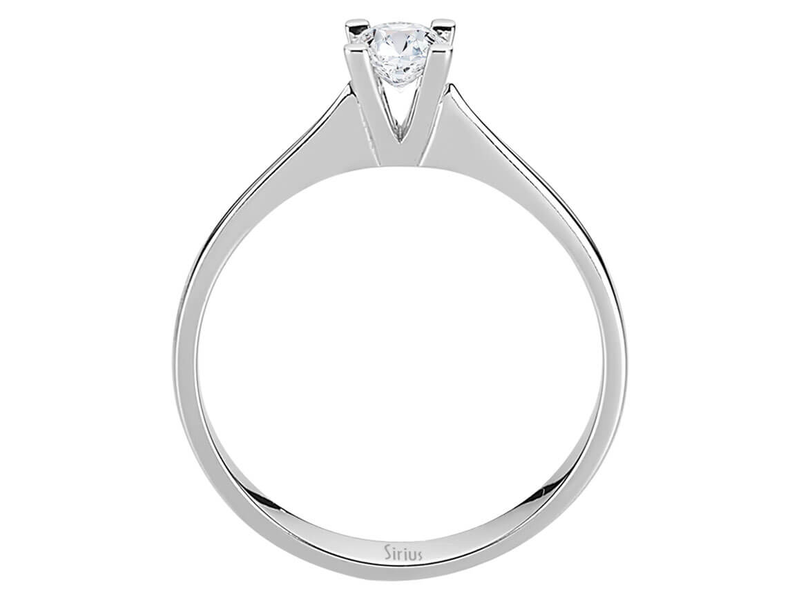 Dezenter Solitär-Ring mit Runddiamant aus 14 Karat Weißgold