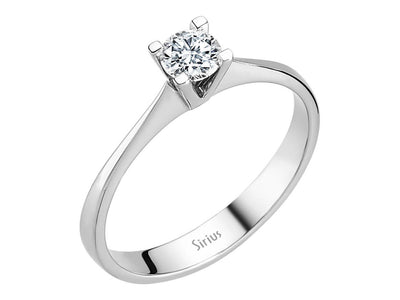 Dezenter Solitär-Ring mit Runddiamant aus 14 Karat Weißgold