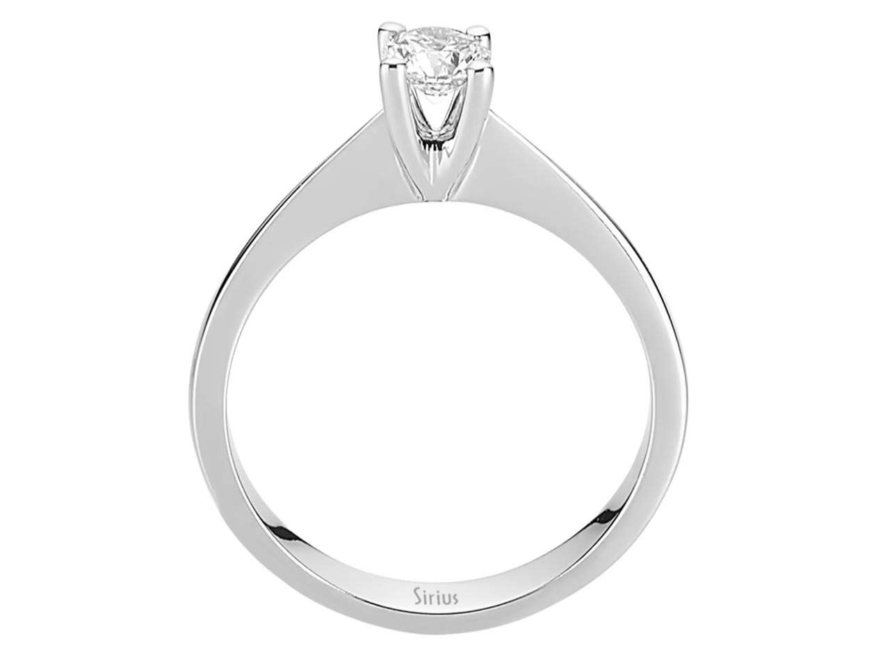 Bague solitaire en diamant de 0,33 carat en Or Blanc 14 carats – Bijoux haut de gamme de Rosy Lab Diamonds
