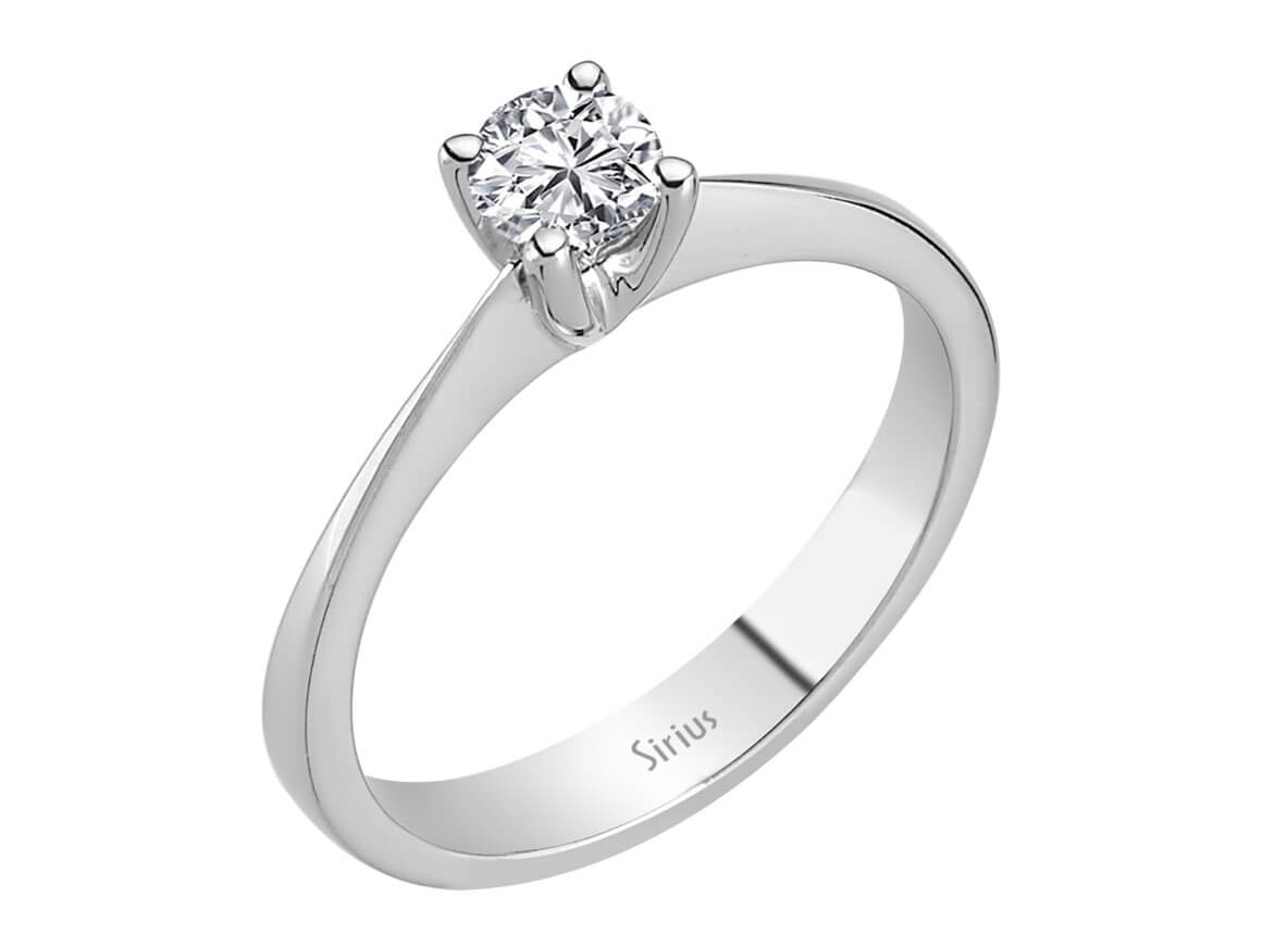 Bague solitaire en diamant de 0,33 carat en Or Blanc 14 carats – Bijoux haut de gamme de Rosy Lab Diamonds