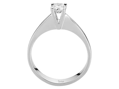 Eleganter Solitär-Ring mit Runddiamant aus 14 Karat Weißgold