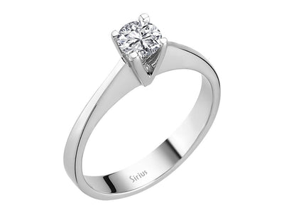 Eleganter Solitär-Ring mit Runddiamant aus 14 Karat Weißgold