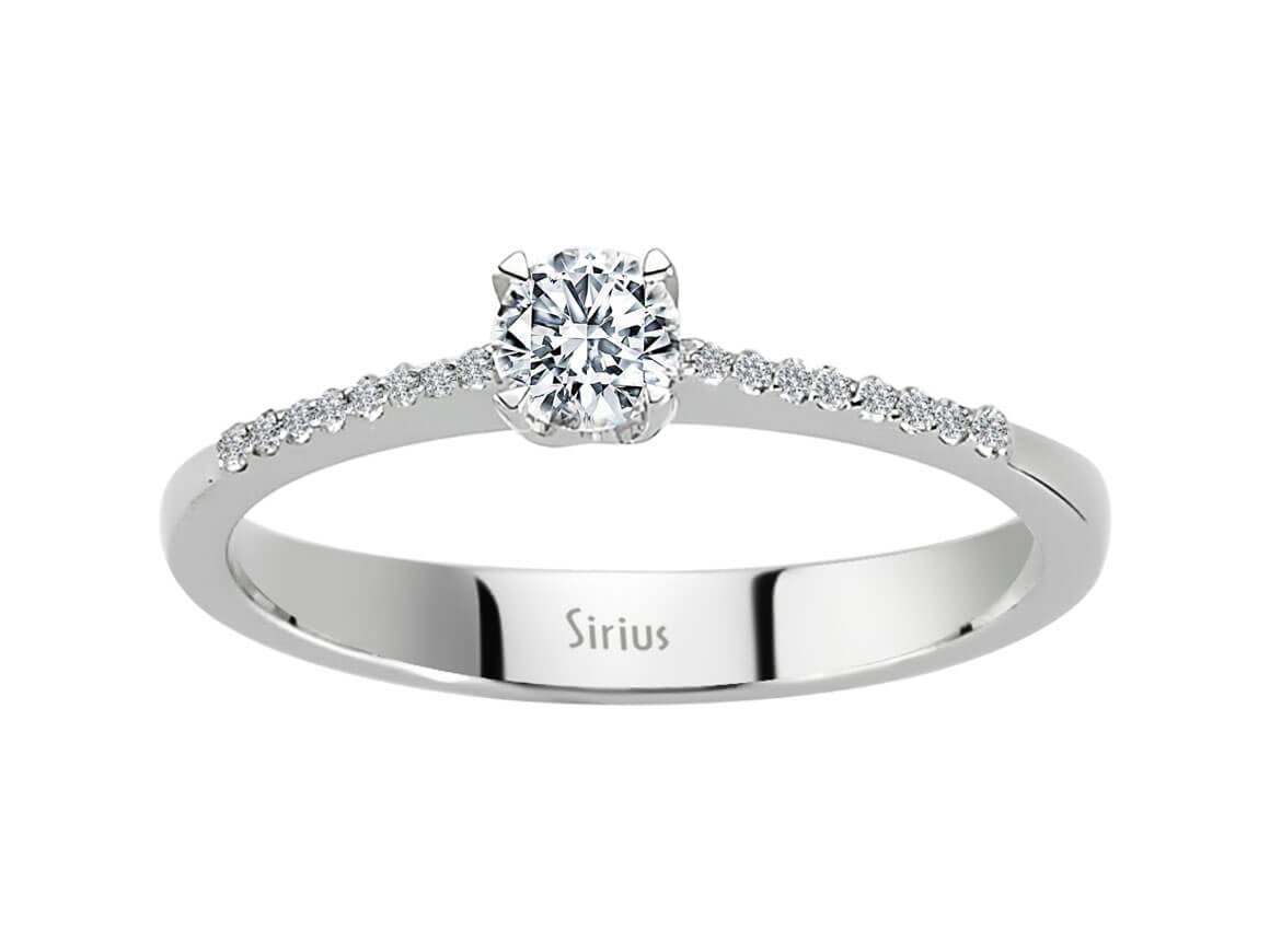 Eleganter Weißgold-Diamantring mit Rundschliff