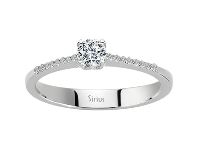 Eleganter Weißgold-Diamantring mit Rundschliff