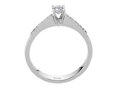 Eleganter Weißgold-Diamantring mit Rundschliff