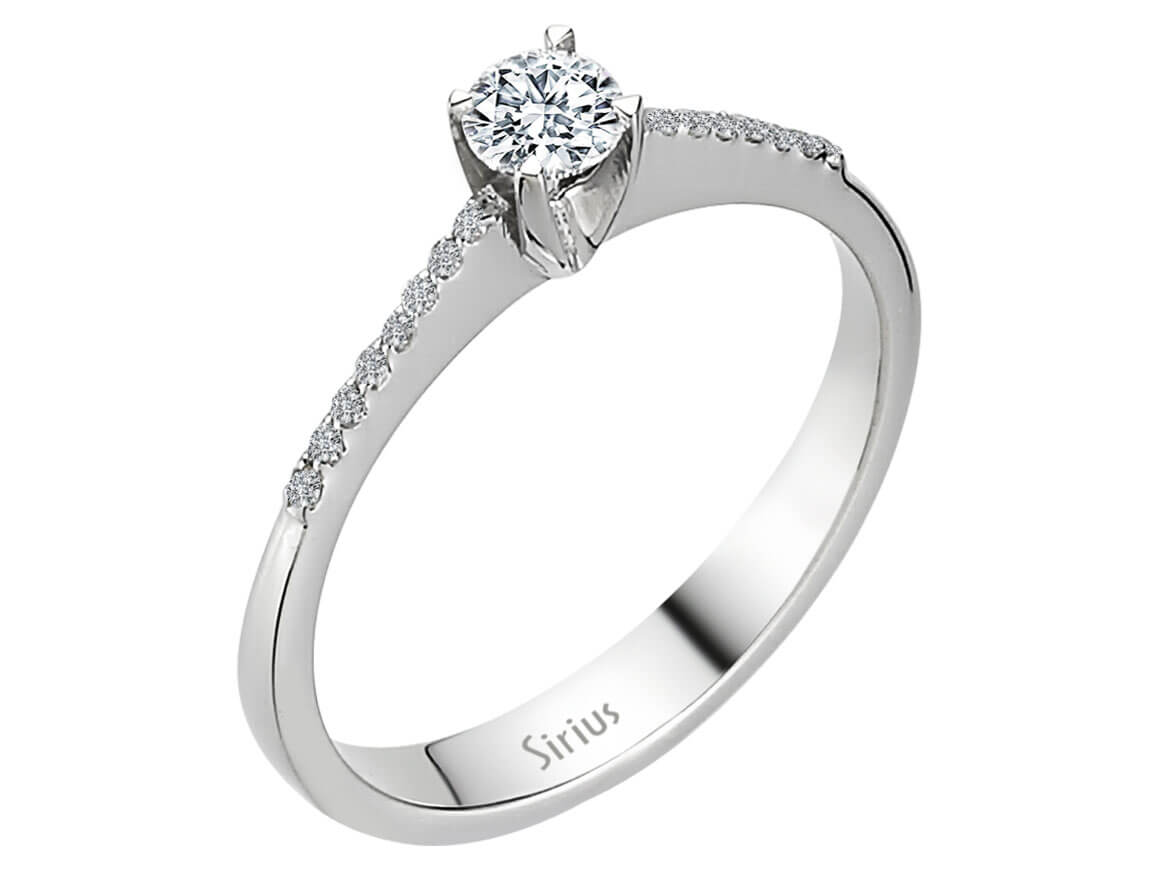 Eleganter Weißgold-Diamantring mit Rundschliff