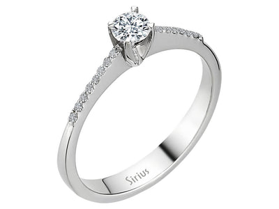 Eleganter Weißgold-Diamantring mit Rundschliff