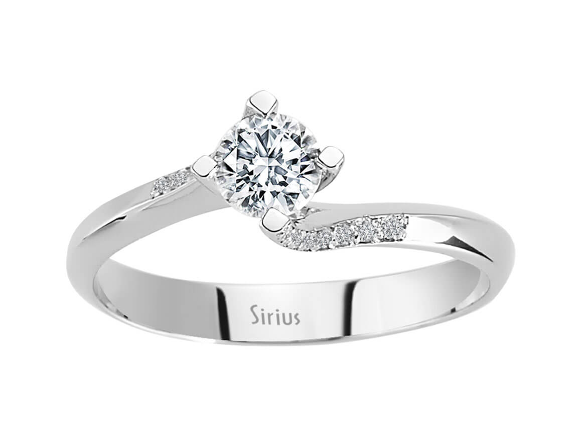 Ring mit Diamant & Labordiamanten in 14K Weißgold | Rosy – hochwertiger Schmuck von Rosy Lab Diamonds