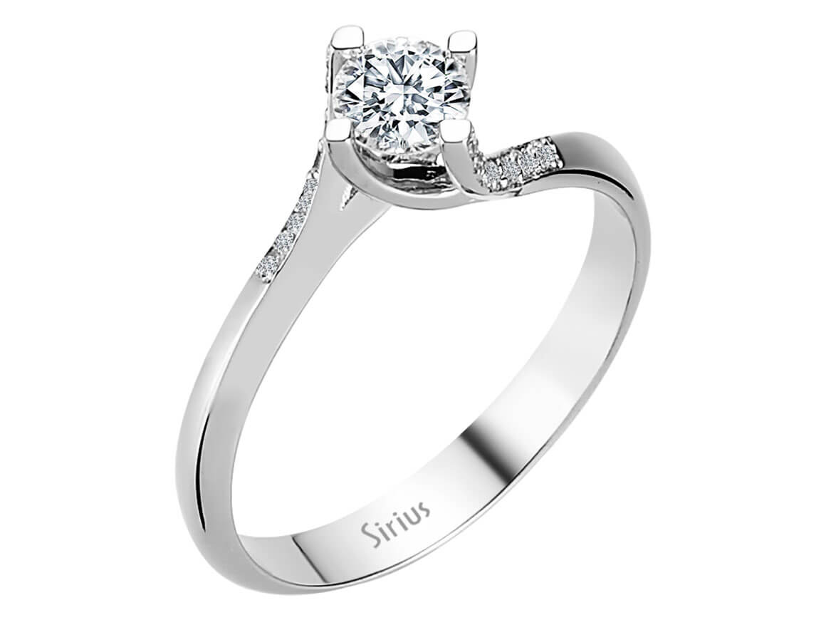 Ring mit Diamant & Labordiamanten in 14K Weißgold | Rosy – hochwertiger Schmuck von Rosy Lab Diamonds