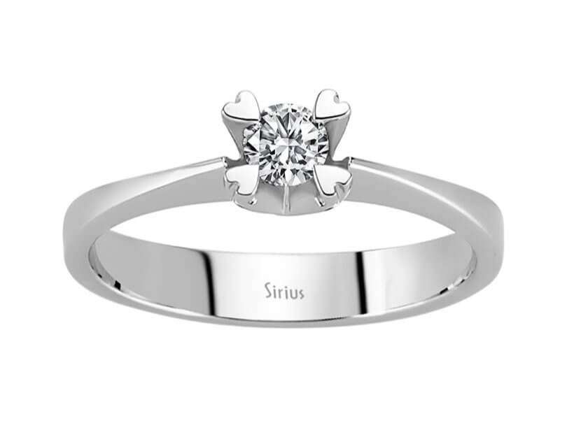 Klassischer Solitär-Ring mit Runddiamant aus 14 Karat Weißgold