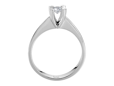 Klassischer Solitär-Ring mit Runddiamant aus 14 Karat Weißgold